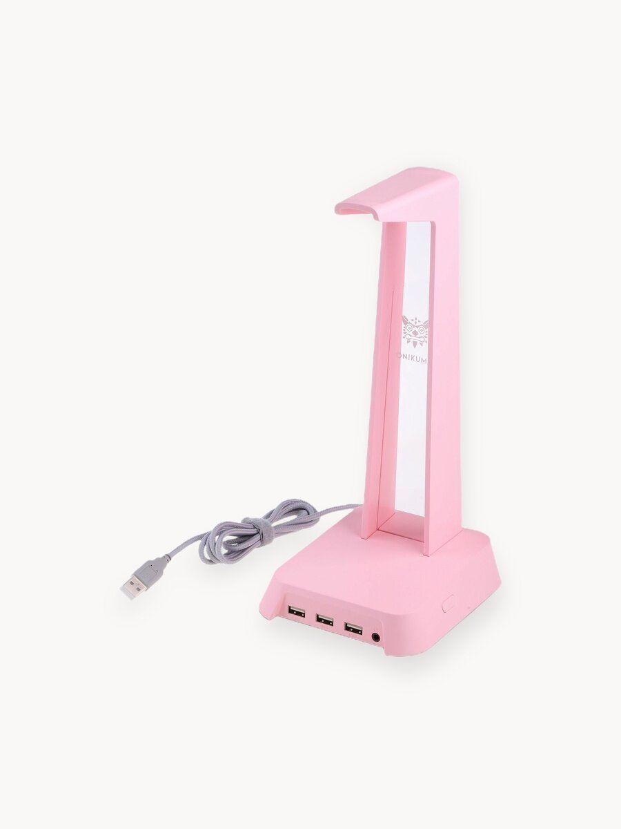 Подставка для наушников розовая ONIKUMA ST-02 Oni Pink c RGB подсветкой