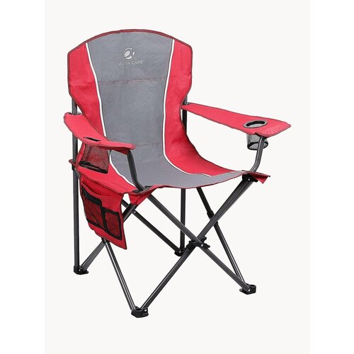 Стул складной туристический, кресло для рыбалки, походный, складной со спинкой, кресло, цвет Красный 1 шт.