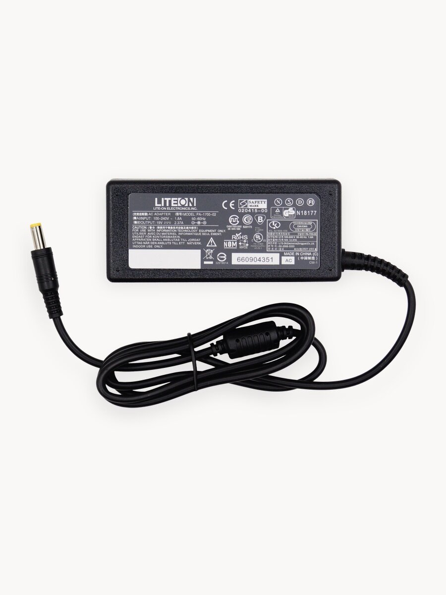 Блок питания для Acer One 533 / 531h / D270 / EX2519 / 522 / EX2540 (19V, 2.37A, 5.5x1.7мм разъём)