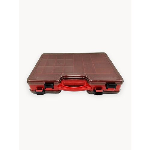 Коробка для приманок двухсторонняя с ручкой, 29,5*20*6 см; красная/ Кейс для воблеров
