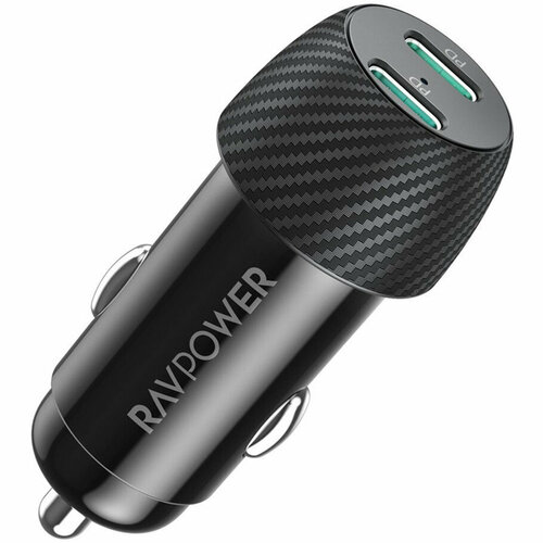 Автомобильное зарядное устройство RAVPower PD Pioneer 50W Total, цвет Черный (RP-VC032)