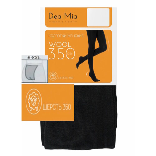 Колготки DEA MIA Шерстяные колготки женские DEA MIA WOOL 350 den теплые 6 XXL, черные. Сделано в Европе., 350 den, размер 6, черный