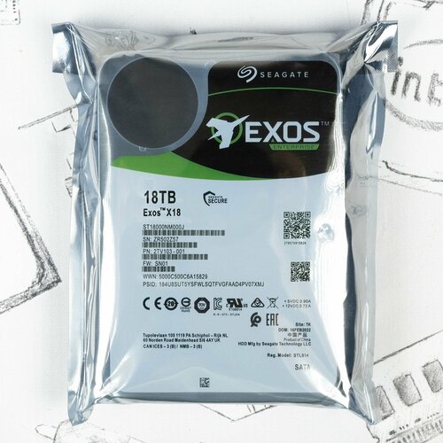 35 жесткий диск Seagate Exos X18 18Tb 3163300₽