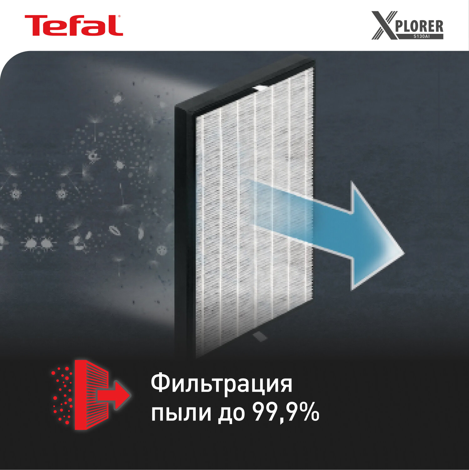 Робот пылесос Tefal X-Plorer Serie 130AI Animal & Allergy RG9075WH черный