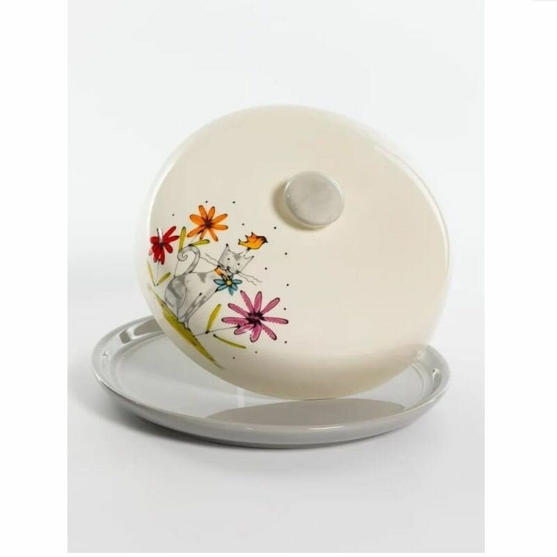 фото 1 шт. Блинница Elrington серый КОТ 230мм с крышкой, цветная упаковка (208-07003)