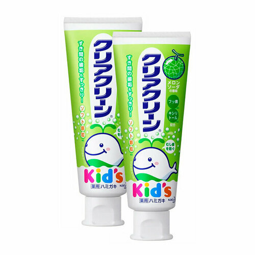 Детская зубная паста с мягкими микрогранулами для деликатной чистки зубов КAO Clear Clean дыня в комплекте 2 шт. зубная паста с мягкими микрогранулами для детей clear clean grape 70г