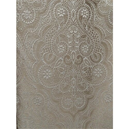 Шторы Chetintex бежевые с классическим вензелем 180*275см. 2шт.