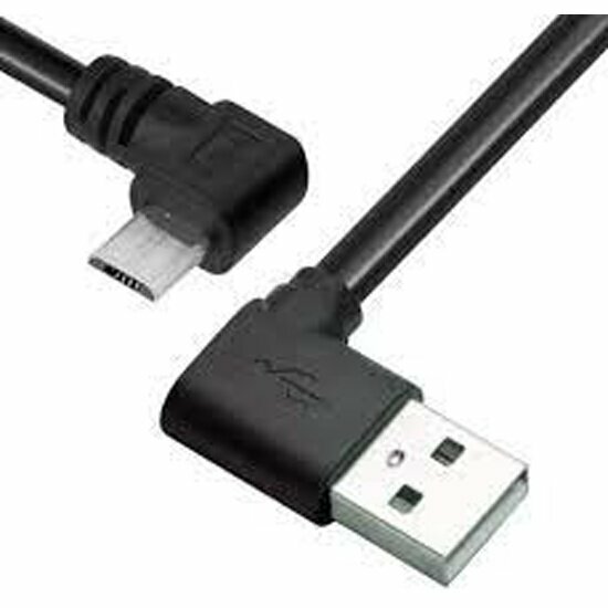 Кабель Gcr 0.3m MicroUSB угловой левый, 28/28 AWG, -AUA8AMCB6-BB2S-0.3m