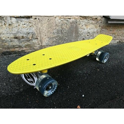 фото Мини-круизер fish board 22" оливковый на светящихся колесах fish skateboards