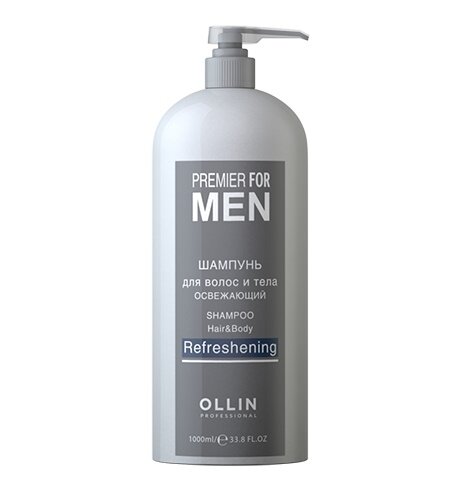 Шампунь для волос и тела освежающий OLLIN PREMIER FOR MEN 1000мл