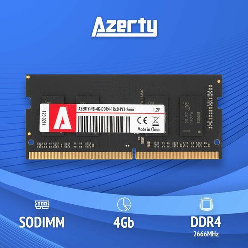 Оперативная память Azerty SODIMM DDR4 4Gb 2666 MHz 141000₽