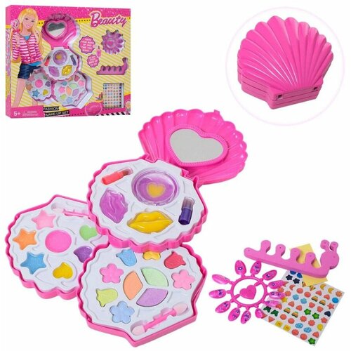 Набор косметики для девочек Ракушка 3 яруса 41,5*37*5,5 см