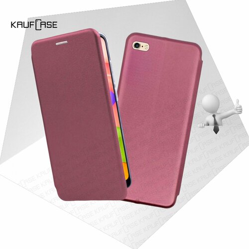 фото Чехол книжка kaufcase для телефона apple iphone 6 /6s (4.7"), бордовый. трансфомер