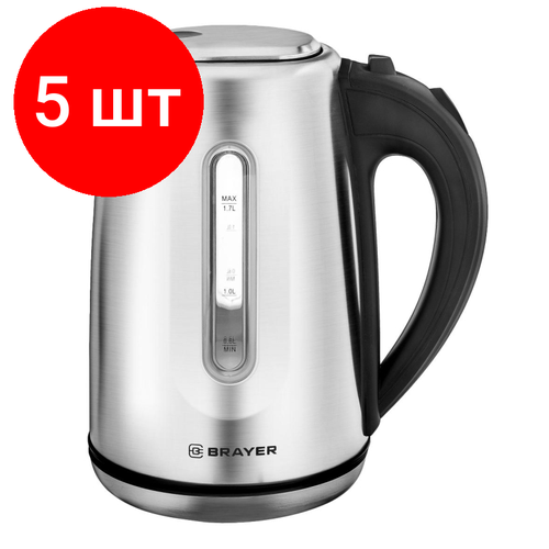 Комплект 5 штук Чайник электрический BRAYER BR1014 2200 Вт 17 л нержав сталь 2032800₽