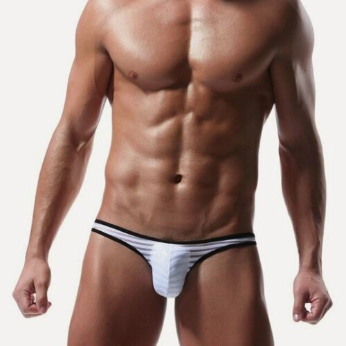Изображение товара Мужские стринги с низкой посадкой белые