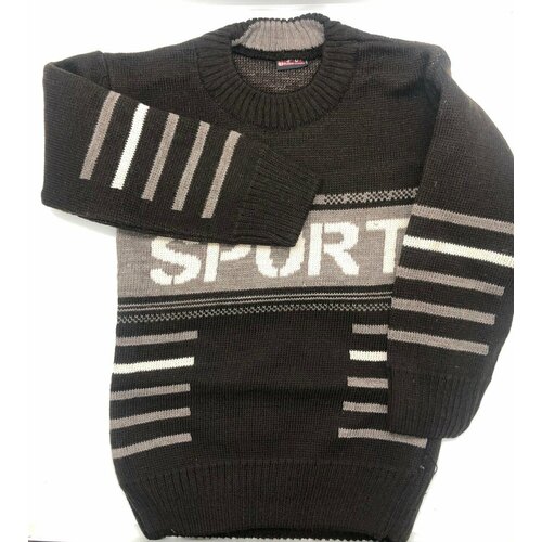 фото Свитер kids club, размер 4 года, бежевый, коричневый