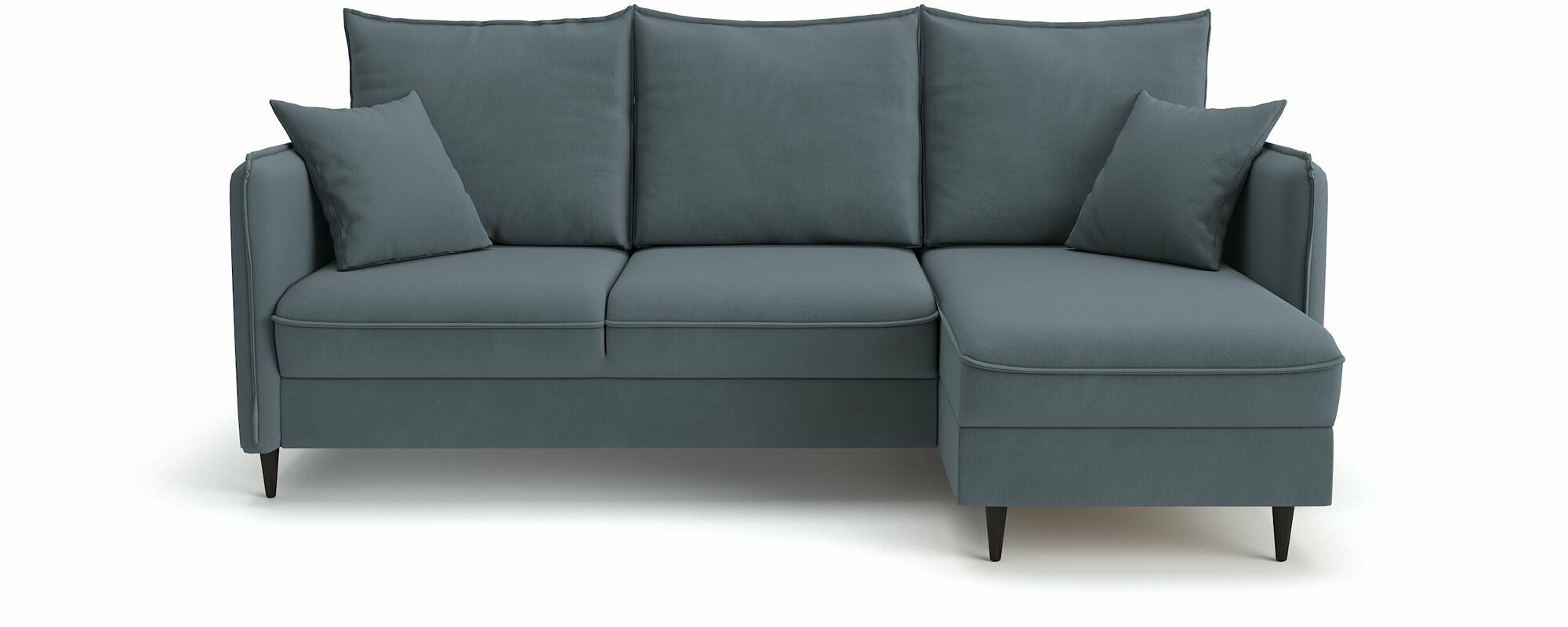 Угловой диван-кровать PUSHE Фьорд, универсальный угол, велюр, серый