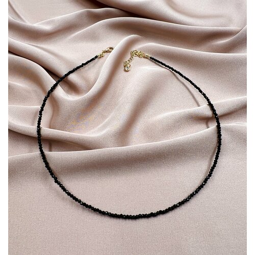 Колье, шпинель, длина 36 см, черный