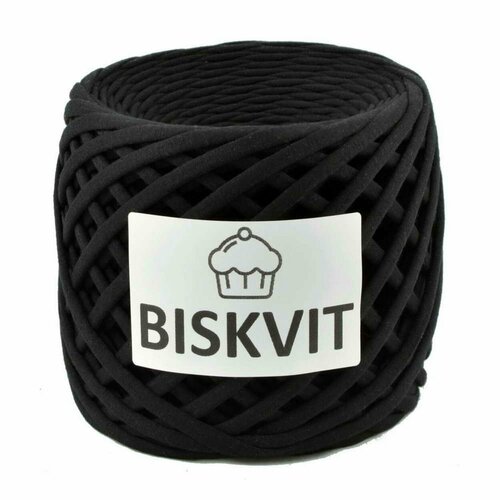 Трикотажная пряжа Biskvit (Бисквит) цвет Блэк, 330гр. 100м. (100% хлопок), 1 моток.