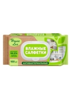 Салфетки влажные House Lux Универсальные антибактериальные 100шт - фото №7