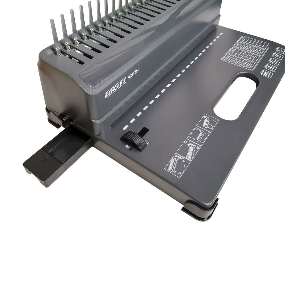 Переплетный аппарат на пластиковую пружину Office Kit B2112N, формат А4, перфорация 12 листов, переплёт 450 листов, пружина 4,5 - 51 мм — фото 6
