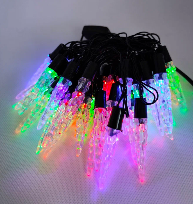 Гирлянда 40 LED "сосульки" (светодиоды) 6 метров RGB