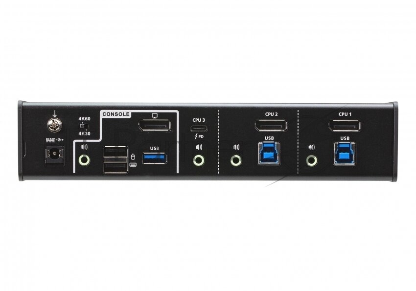 Квм перевключатель ATEN 3-Port USB-C DisplayPort KVMP Switch with PD +PSU (CS1953-AT-G) - фото №2