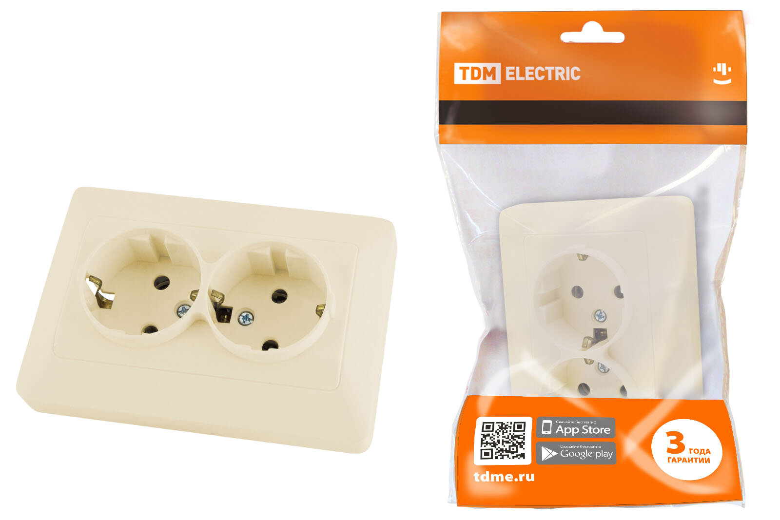 Розетка двойная 2P+PE TDM Electric - фото №5