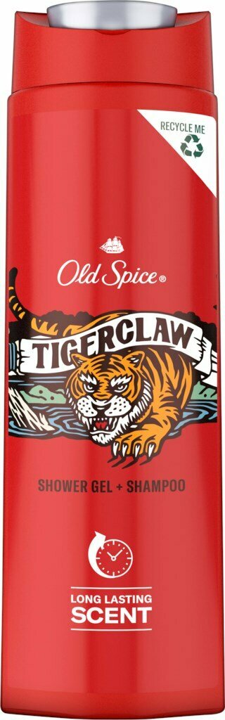 Гель для душа и шампунь Old Spice Tiger Claw 400мл - фото №7