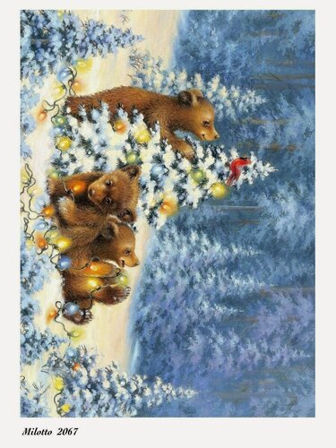 Изображение товара Рисовая однослойная карта Milotto на новогоднюю тематику