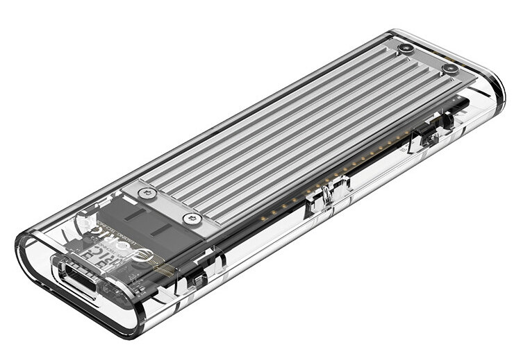 Корпус для SSD Orico TCM2-C3, серебристый+прозрачный