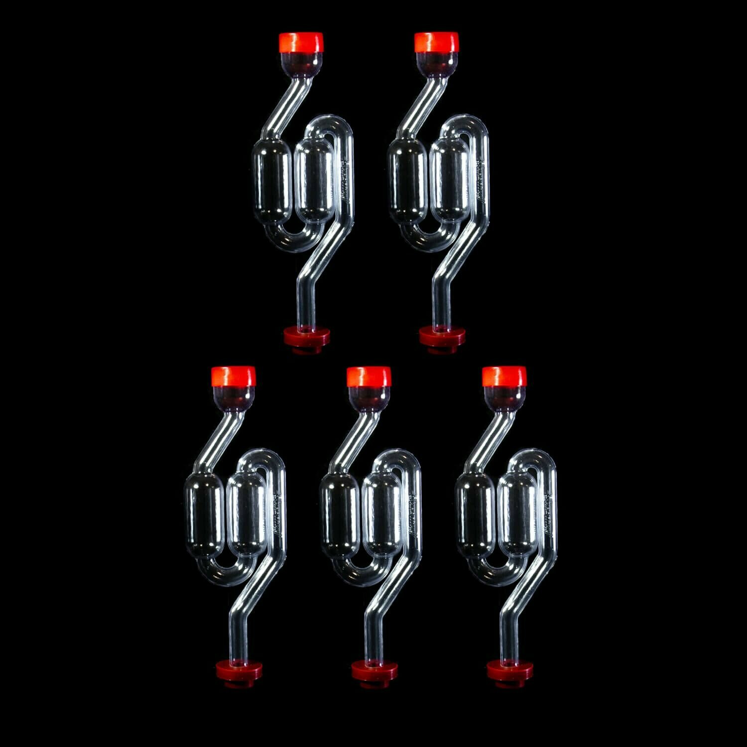 Гидрозатвор для брожения двухкамерный s-образный с уплотнителем (5 шт.)