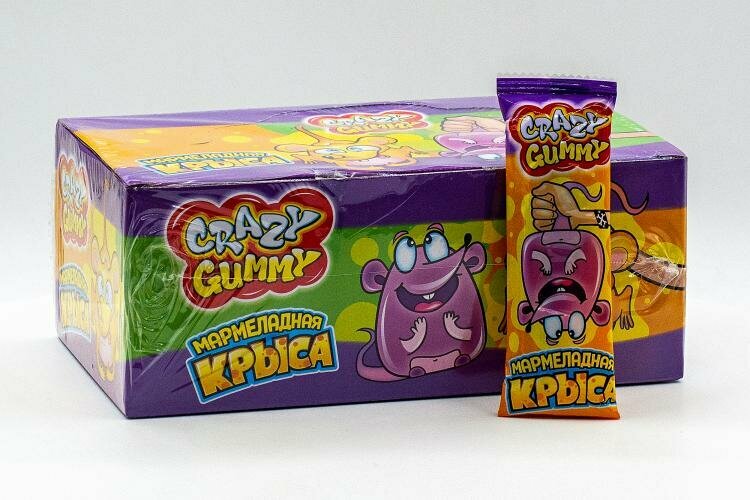 Мармелад Crazy Gummy Мармеладная Крыса 15 гр Упаковка 36 шт