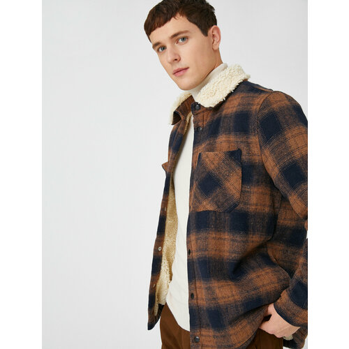 фото Куртка koton, размер l, белый, коричневый