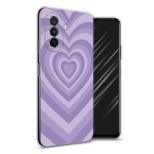 Силиконовый чехол на Huawei Nova Y70/Y71 / Хуавей Нова Y70/Y71 Violet heart latte силиконовый чехол на huawei nova y70 y71 хуавей нова y70 y71 голубой минерал мрамор