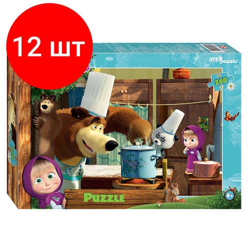 Комплект 12 шт, Пазл 260 эл. Step Puzzle Маша и Медведь-2 пазл монстры disney 260 деталей step puzzle