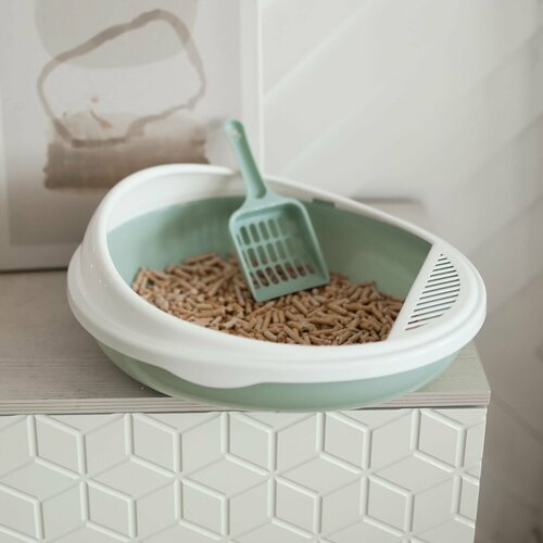 Лоток-туалет для кошек для животных Не Один Дома Сфера зеленый 41х35х16 см 770₽