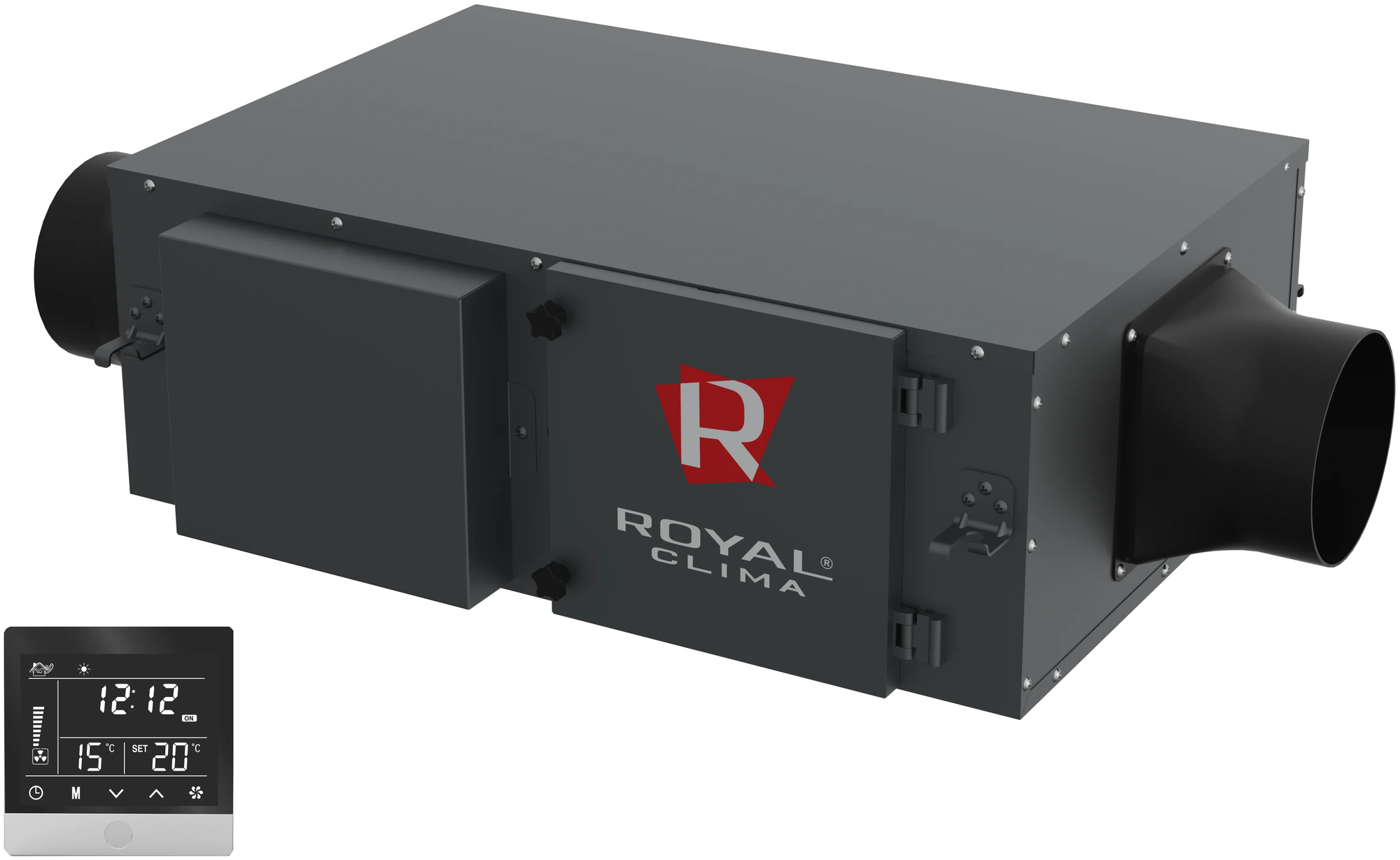 Приточная Установка с WiFi Royal Clima VENTO RCV-900 LUX с нагревателем EH-2800/220V