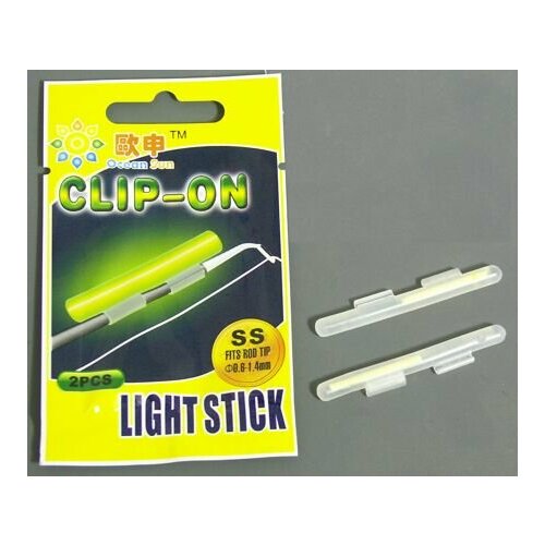 фото Светлячки ocean sun-ss с клипсами(0.6-1.4mm) в уп.2шт d4.5 x 49mm (желтый цвет) 30м fishing style