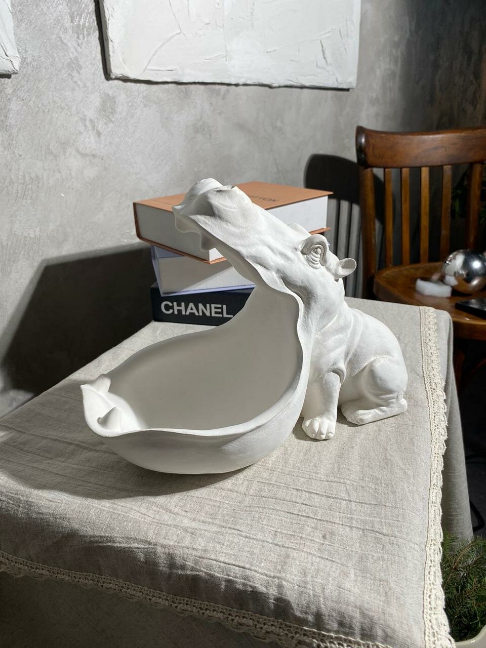 Конфетница гипсовая Бегемот органайзер