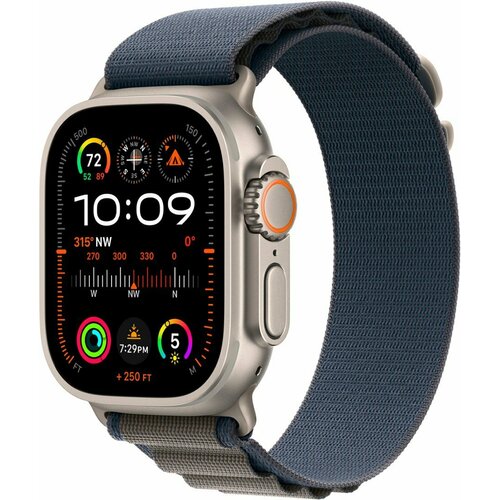 Часы Apple watch Ultra 2 49mm Titanium Case GPSCellular Alpine Loop Blue M 8458000₽