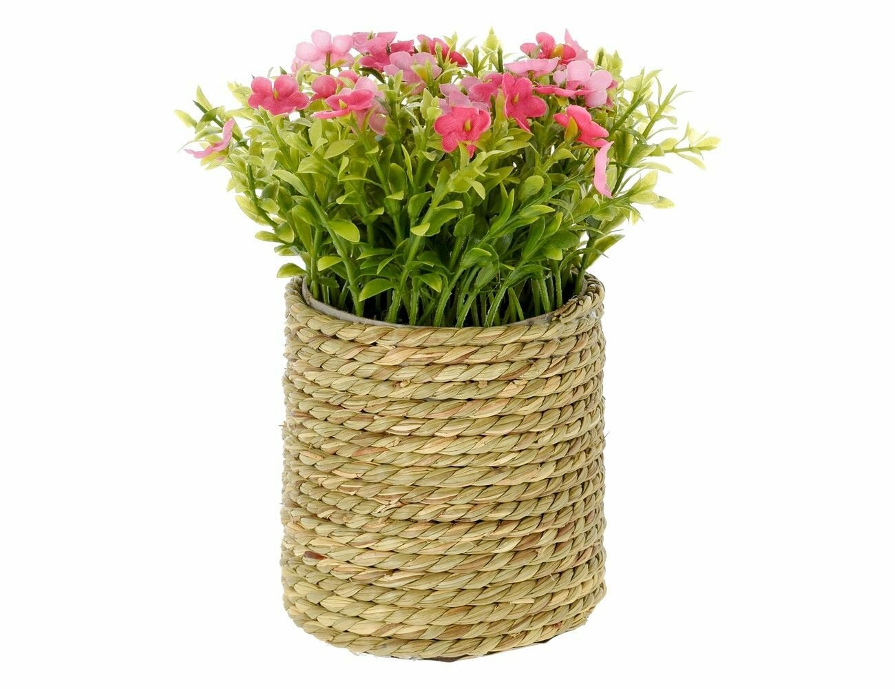 фото Искусственный цветок бровалия розовая В плетёном кашпо, 20 см, Koopman International 317221320-1