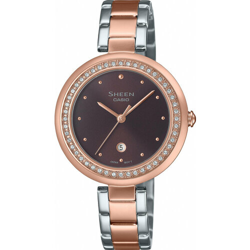 фото Наручные часы casio sheen, коричневый, серебряный
