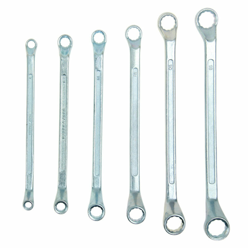 Набор накидных ключей 6 предметов с размерами от 7 до 16 мм.