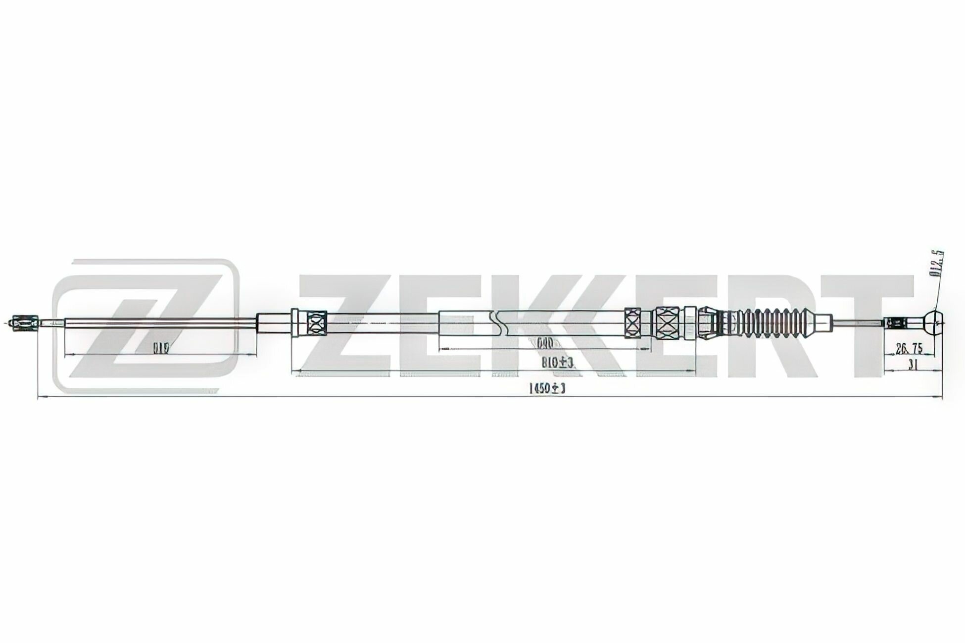 Трос Стояночного Тормоза Лев./Прав. Audi A3 Ii 03- Skoda Octavia (1Z_) 04- Yeti (5L) 09- Vw Golf Zekkert арт. bz-1275