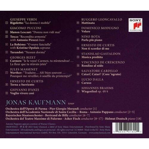 Audio CD Jonas Kaufmann - The Tenor (1 CD) audio cd giacomo puccini turandot nilsson di stefano 2 cd