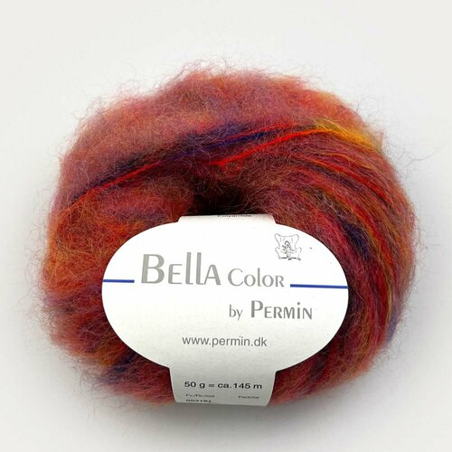 Пряжа для вязания PERMIN BELLA Color, 75% мохер, 20% шерсть, 5% полиамид, 1 шт х 50г/145м