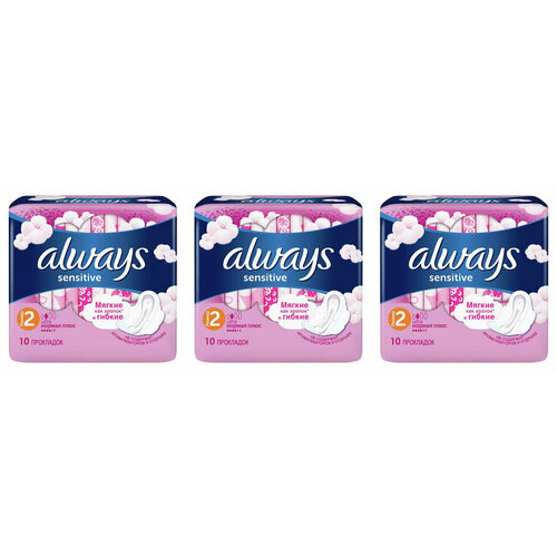 always прокладки ультра сенситив нормал плюс 10 шт always ultra sensitive Always Ultra Sensitive Женские гигиенические прокладки Normal Plus Single 10шт 3 упаковки