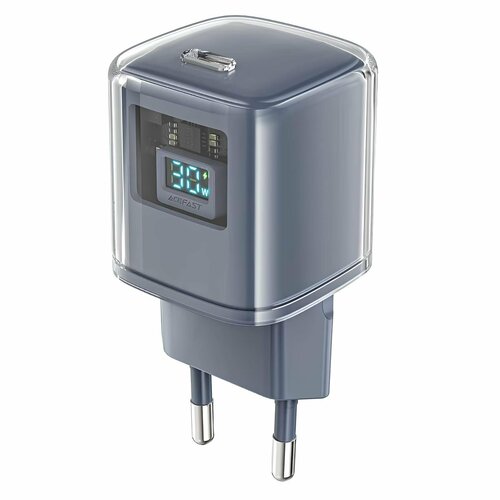 Сетевое зарядное устройство/Быстрая зарядка ACEFAST A53 Sparkling series PD30W GaN (EU) темно серый темный, серый