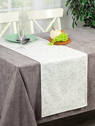 Кухонная дорожка-скатерть на стол/ 40*140 см/ ткань хлопок/ для кухни, дома, дачи/ Оригами /Altali